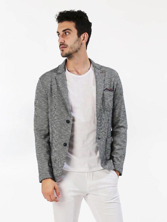 Andy Don B Blazer uomo a pied de poule Blazer uomo Blu taglia L