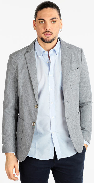 Solada Blazer uomo in misto lino e cotone Blazer uomo Blu taglia S