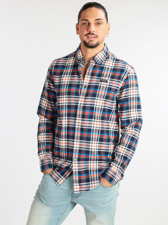 Napapijri Camicia a quadri da uomo in cotone Camicie Classiche uomo Blu taglia M