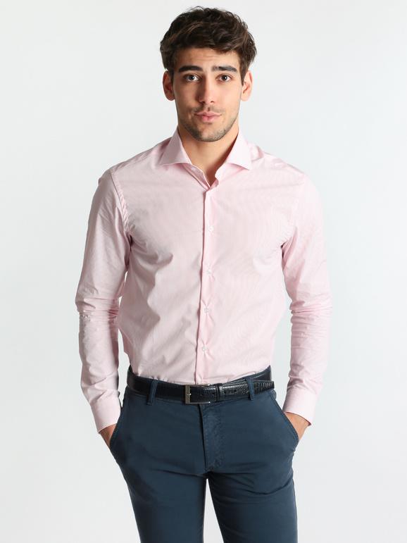 Andy Don B Camicia a righe in cotone regular fit Camicie Classiche uomo Rosa taglia L