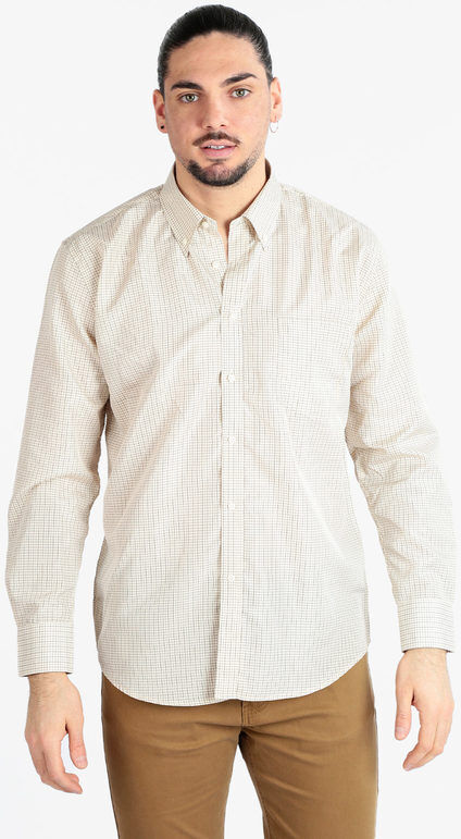 Sky Camicia casual uomo a quadretti Camicie Classiche uomo Beige taglia XL