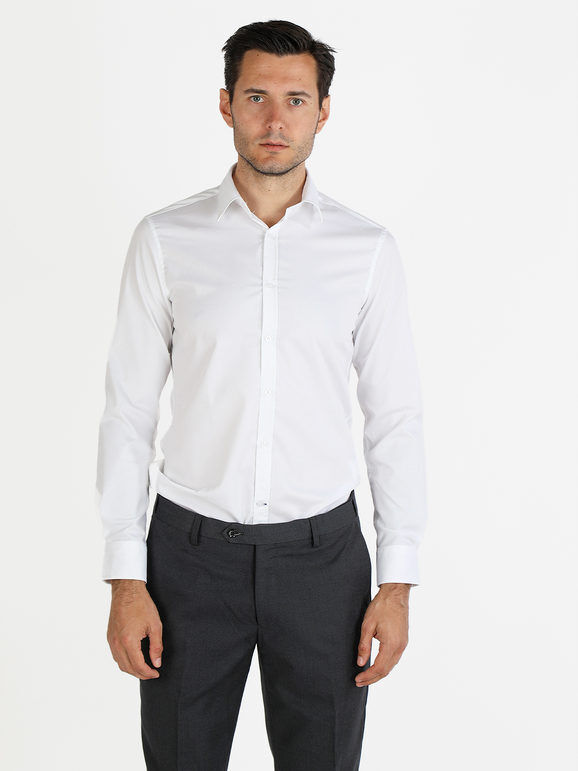 Y.Two Camicia da uomo a maniche lunghe Camicie Classiche uomo Bianco taglia XL