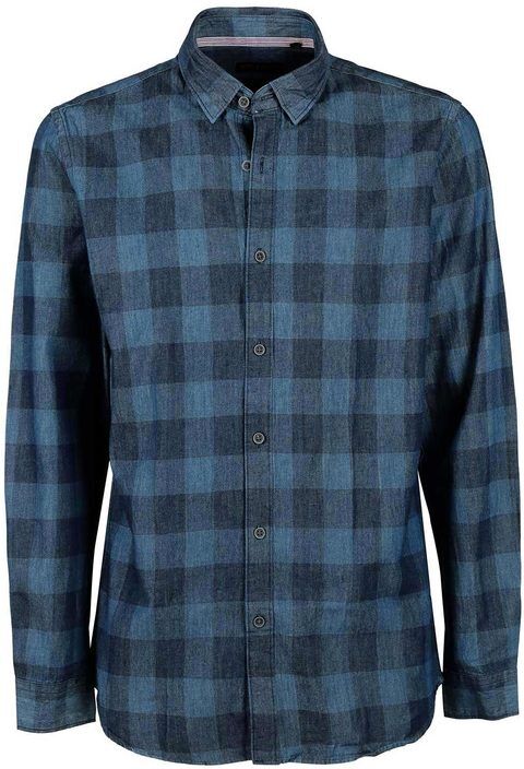 Warren Webber Camicia da uomo a quadri effetto jeans Camicie Classiche uomo Jeans taglia M