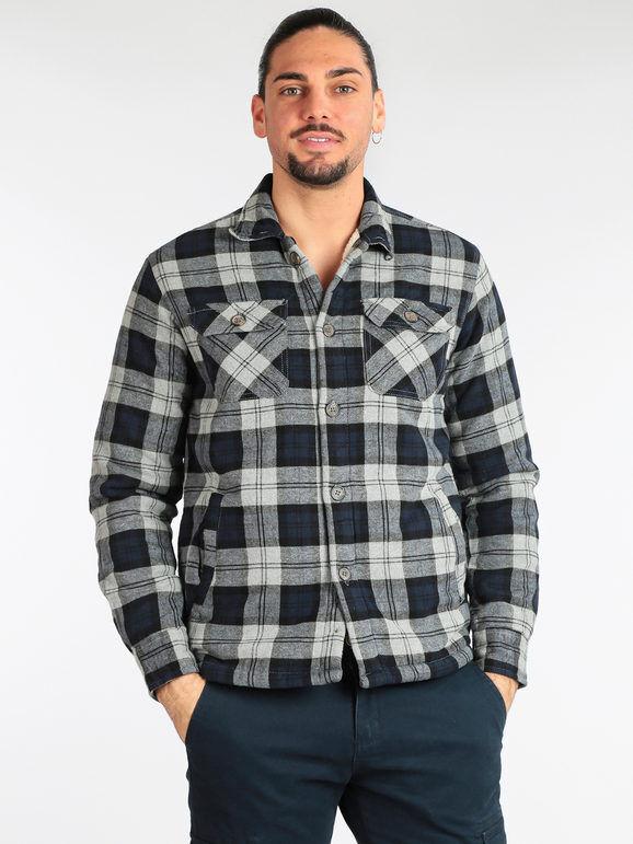 Guy Camicia da uomo a quadri imbottita Camicie Classiche uomo Grigio taglia XXL