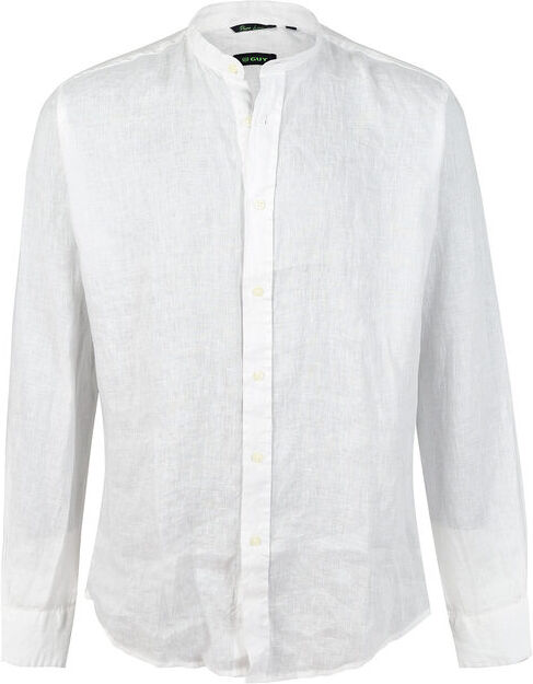 Guy Camicia da uomo coreana in lino Camicie Classiche uomo Bianco taglia 3XL