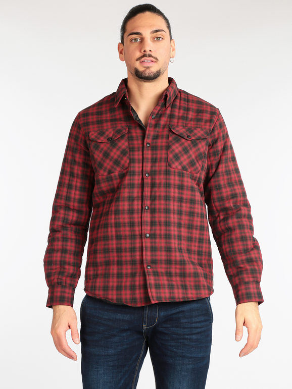 Guy Camicia da uomo imbottita a quadri Camicie Classiche uomo Rosso taglia 3XL