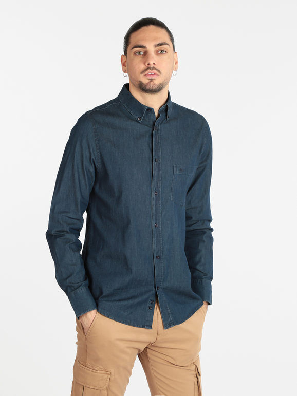 Be Board Camicia da uomo in jeans Camicie Classiche uomo Blu taglia XL