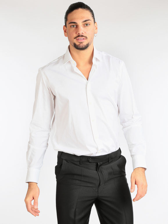 Edoardo Borghese Camicia da uomo regular fit Camicie Classiche uomo Bianco taglia 39