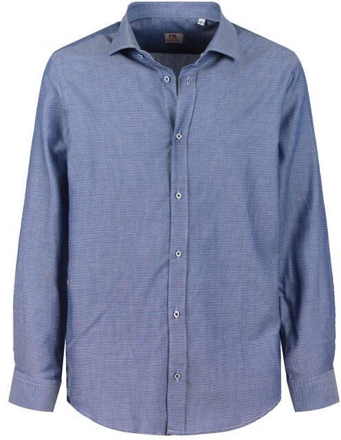 Fb Camicia da uomo slim fit a fantasia Camicie Classiche uomo Blu taglia M