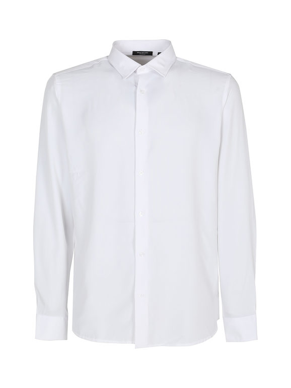 Bread & Buttons Camicia da uomo slim fit microtouch a maniche lunghe Camicie Classiche uomo Bianco taglia S