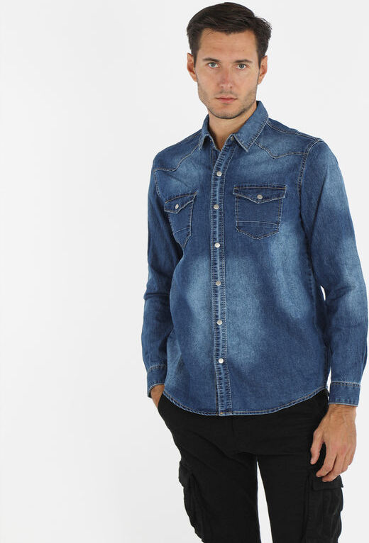 Yes Design Camicia in jeans da uomo Camicie Classiche uomo Jeans taglia XL