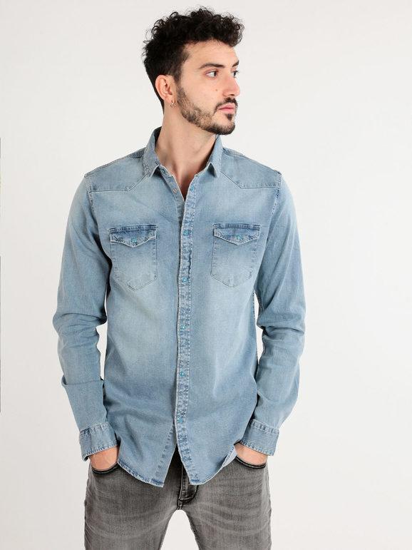 Bread & Buttons Camicia in jeans uomo Camicie uomo Jeans taglia L