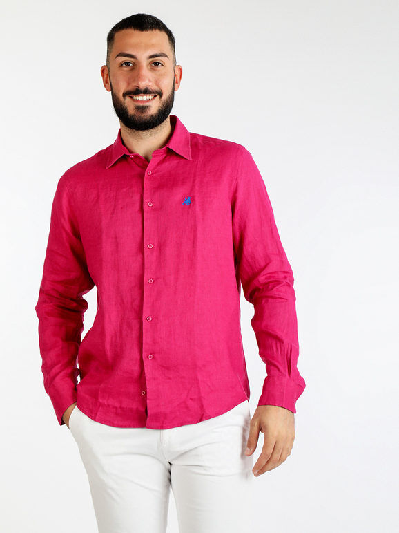 U.S. Grand Polo Camicia in lino da uomo Camicie uomo Fucsia taglia XXL