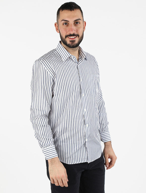 Sky Camicia uomo a righe regular fit Camicie Classiche uomo Blu taglia L