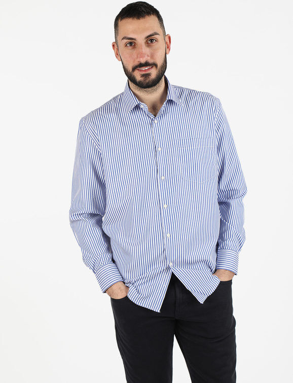 Sky Camicia uomo a righe regular fit Camicie Classiche uomo Blu taglia XXL