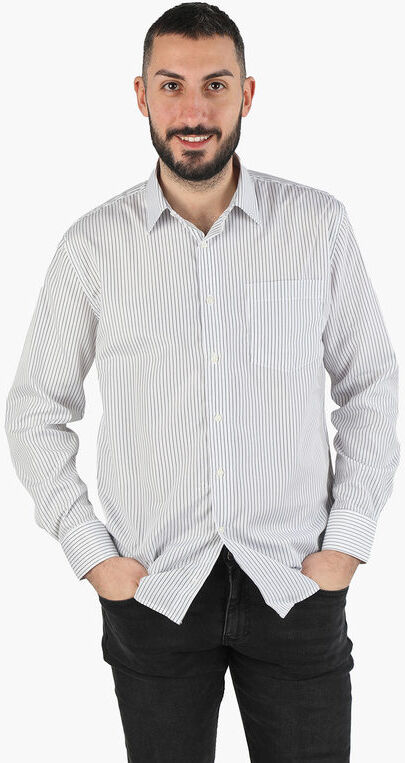 Sky Camicia uomo a righe regular fit Camicie Classiche uomo Bianco taglia M