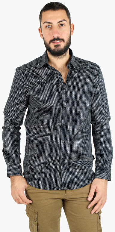 Lurvy Camicia uomo maniche lunghe in cotone Camicie Classiche uomo Blu taglia XXL