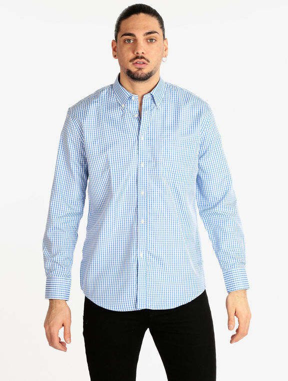 Sky Camicia uomo regular fit a quadretti Camicie uomo Blu taglia XL