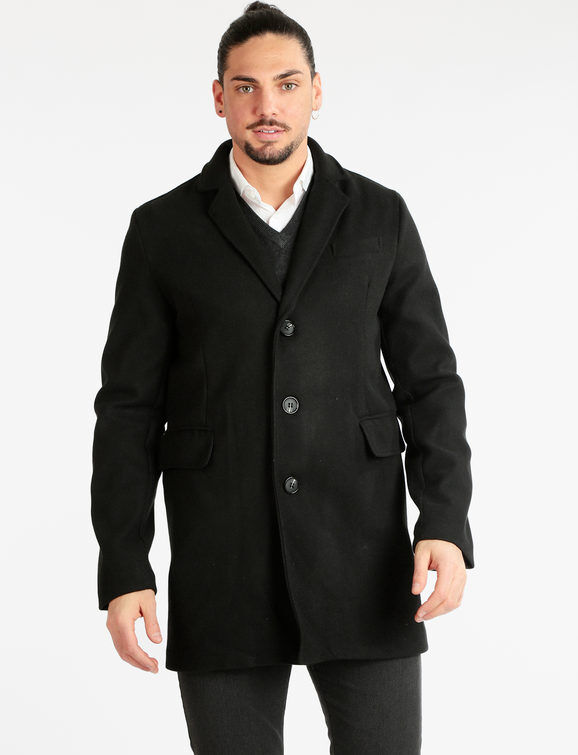 Ange Wear Cappotto classico da uomo Cappotto Classico uomo Nero taglia L