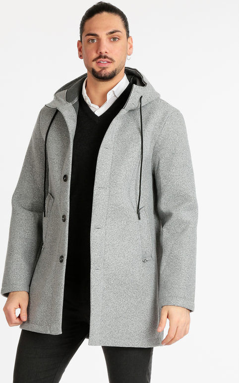 Ange Wear Cappotto da uomo con cappuccio Giacconi e Giubbotti uomo Grigio taglia L