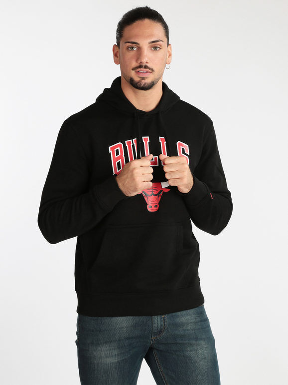 New Era Chicago Bulls Felpa da uomo con cappuccio Felpe Pesanti uomo Nero taglia XXL