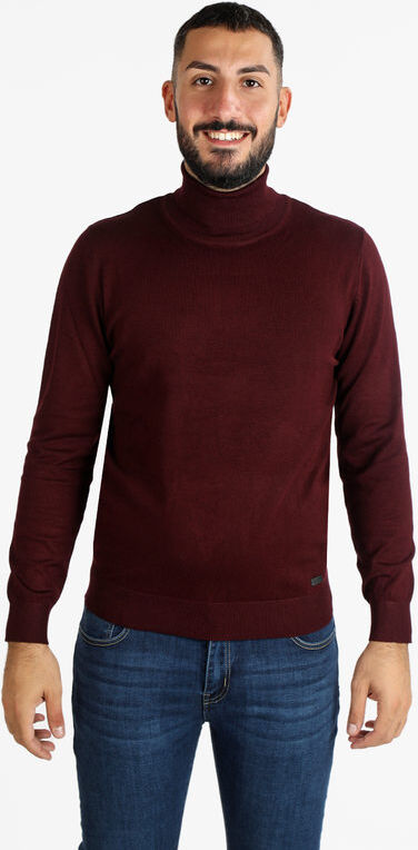 Baci & Abbracci Dolcevita in maglia da uomo Pullover uomo Rosso taglia XL