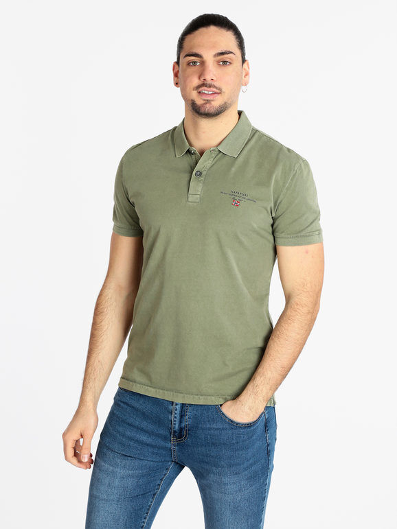 Napapijri ELBAS JERSEY Polo uomo in cotone a maniche corte Polo Manica Corta uomo Verde taglia M