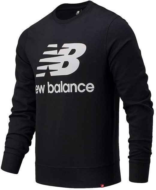 New Balance ESS LOGO CREW Felpa uomo in cotone Felpe uomo Nero taglia L