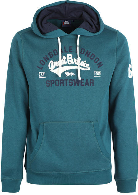 Lonsdale Felpa uomo con cappuccio e scritta Felpe Pesanti uomo Verde taglia S