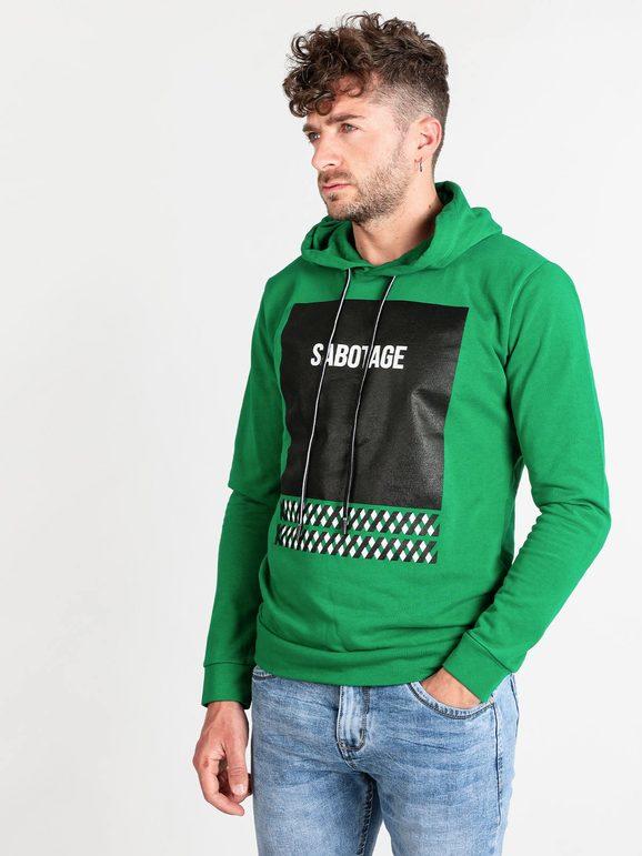 X-Cape Felpa uomo in cotone con cappuccio Felpe Leggere uomo Verde taglia S