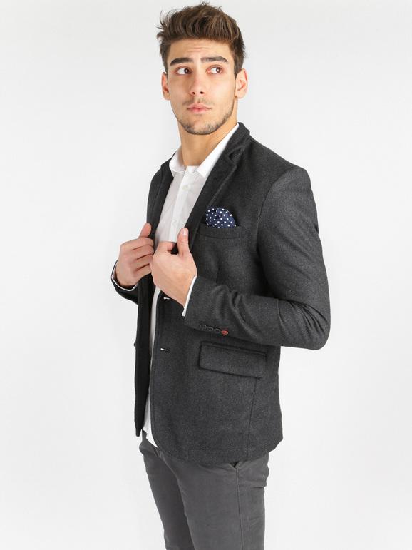 Black Number Giacca invernale misto lana Blazer uomo Grigio taglia 50