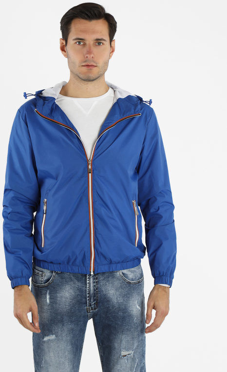 Tmk Giacca k-way da uomo con cappuccio Giacche Leggere uomo Blu taglia L