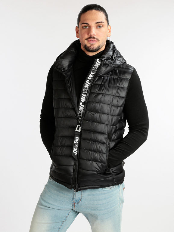 Guy Gilet da uomo imbottito con cappuccio Smanicato uomo Nero taglia XL