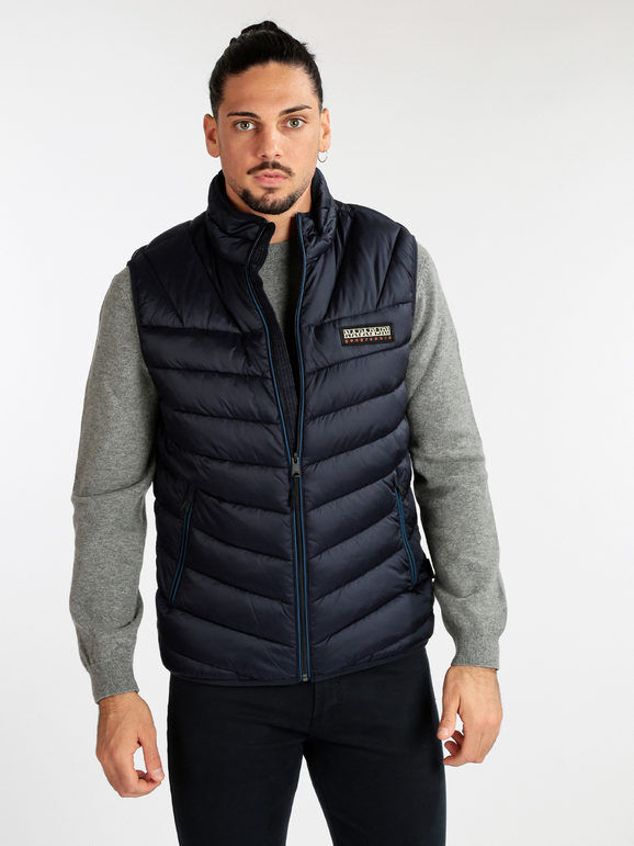 Napapijri Gilet da uomo imbottito Smanicato uomo Blu taglia XXL