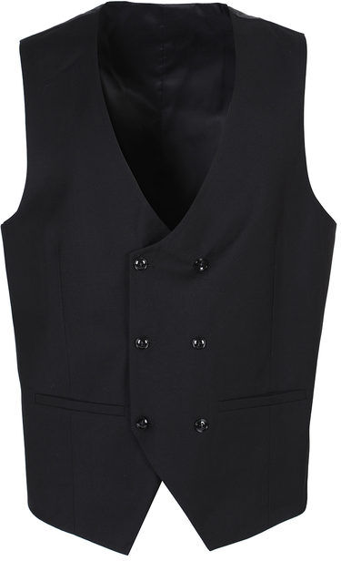 Jonny Wolf Gilet elegante da uomo doppiopetto Smanicato uomo Nero taglia 46