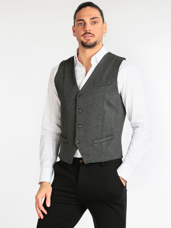 Ange Wear Gilet elegante da uomo Smanicato uomo Grigio taglia L