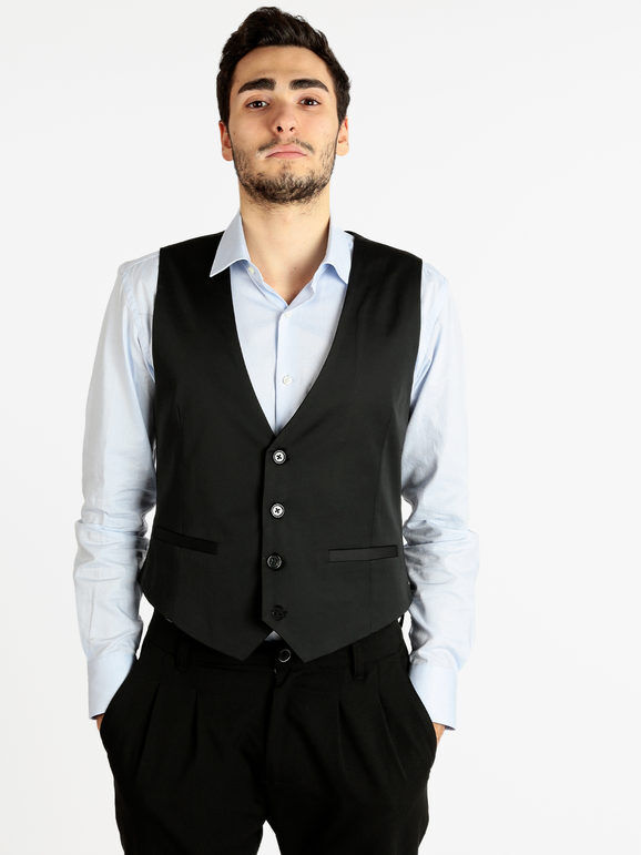 Y.Two Gilet elegante da uomo Smanicato uomo Nero taglia XXL