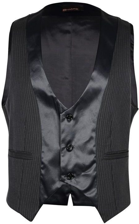 X-Cape Gilet elegante gessato nero Smanicato uomo Nero taglia 52