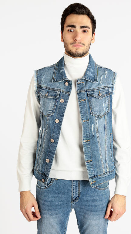 Solada Gilet in jeans da uomo Smanicato uomo Jeans taglia M