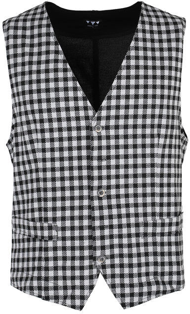 Renever Gilet uomo a quadretti con bottoni Smanicato uomo Nero taglia M