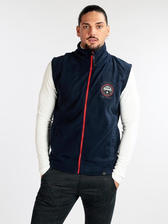 Coveri Gilet uomo in pile Smanicato uomo Blu taglia L