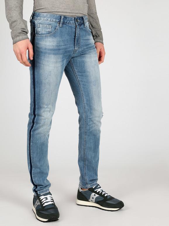Frankie Malone Jeans effetto slavato con strappi Jeans Slim fit uomo Jeans taglia 50