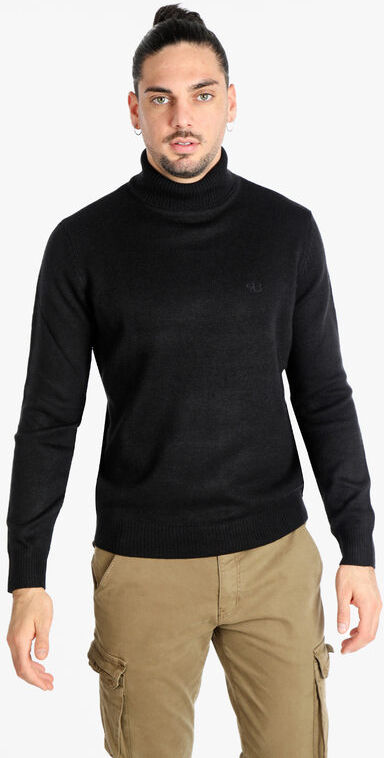 Renato Balestra Maglia dolcevita da uomo misto lana Pullover uomo Nero taglia L