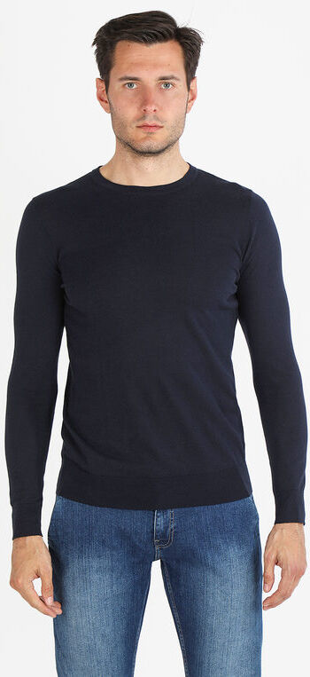 Johnny Looper Maglia girocollo da uomo in cotone Pullover uomo Blu taglia L