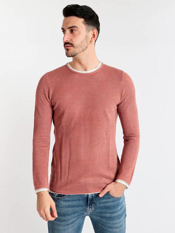 Enos Jeans Maglia girocollo in cotone Pullover uomo Rosa taglia XXL