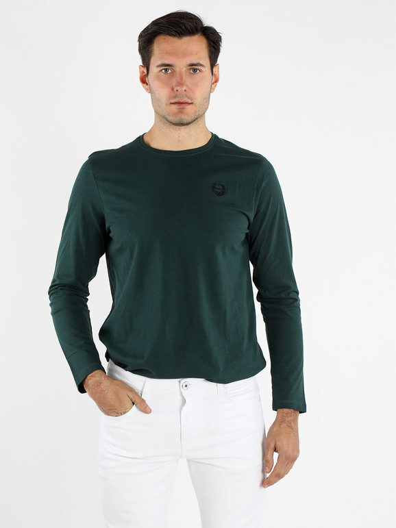 Gian Marco Venturi Maglietta girocollo da uomo a maniche lunghe T-Shirt Manica Lunga uomo Verde taglia XL