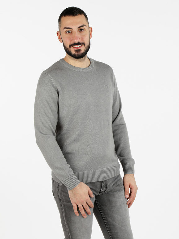 Navy Sail Maglione girocollo da uomo misto lana Maglioni uomo Grigio taglia XXL