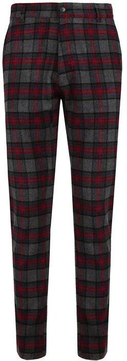 Andy Don B Pantalone uomo tartan in misto lana Pantaloni Casual uomo Rosso taglia 46