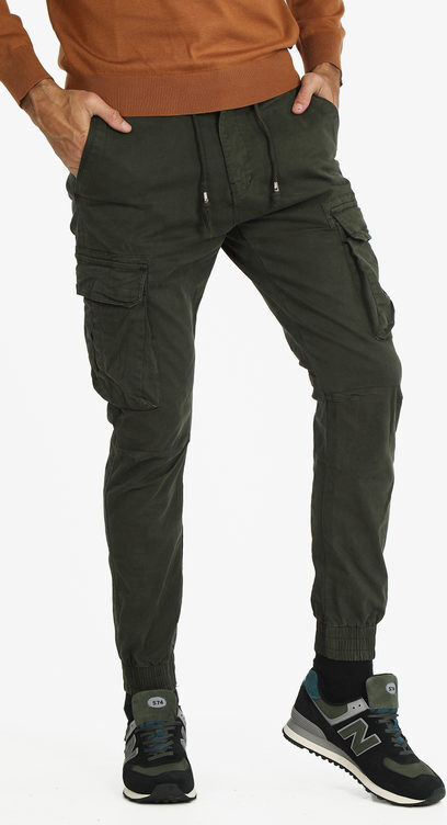 x feel Pantaloni cargo da uomo con coulisse Pantaloni Casual uomo Verde taglia 42