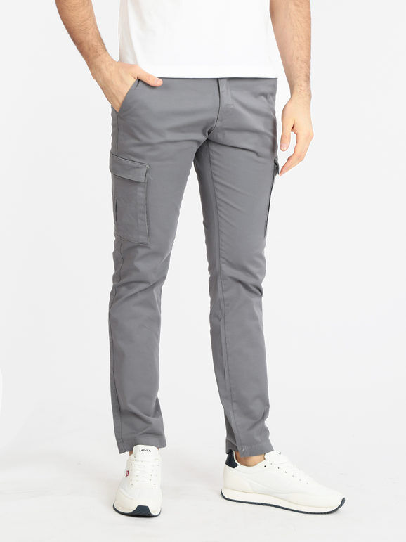 Johnny Looper Pantaloni cargo da uomo con tasconi Pantaloni Casual uomo Grigio taglia 52